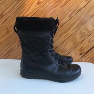 Helly Hansen Black Leather Mid-Calf Snow Boot